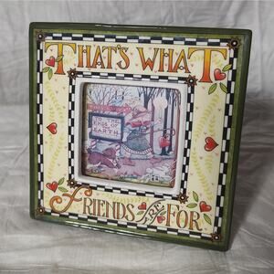 Mary Engelbreit Ceramic Picture Frame That's What Friends Are For 1994 VTG
